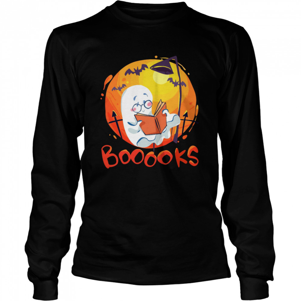 Booooks Boo Books Halloween shirt Long Sleeved T-shirt