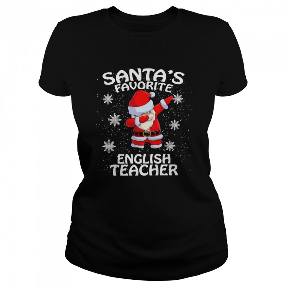 Santa’s Favorite English Teacher Christmas Sweater T-shirt Classic Women's T-shirt