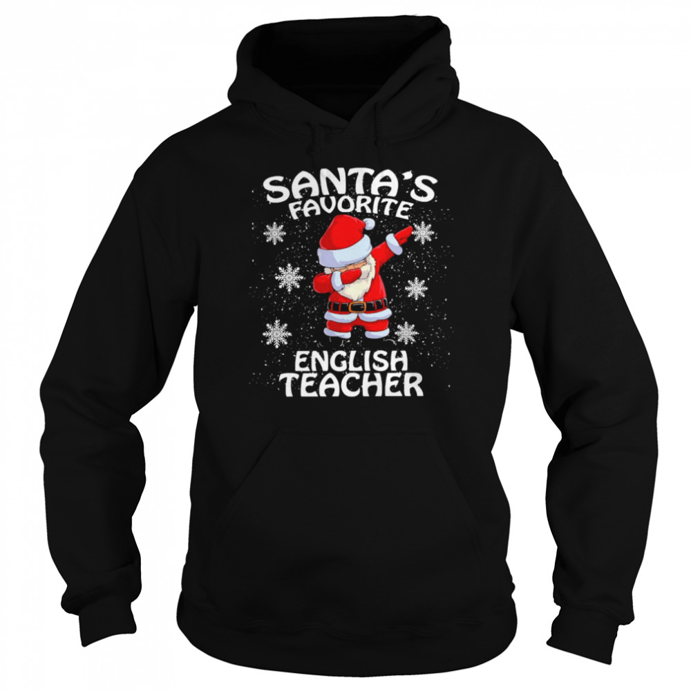 Santa’s Favorite English Teacher Christmas Sweater T-shirt Unisex Hoodie