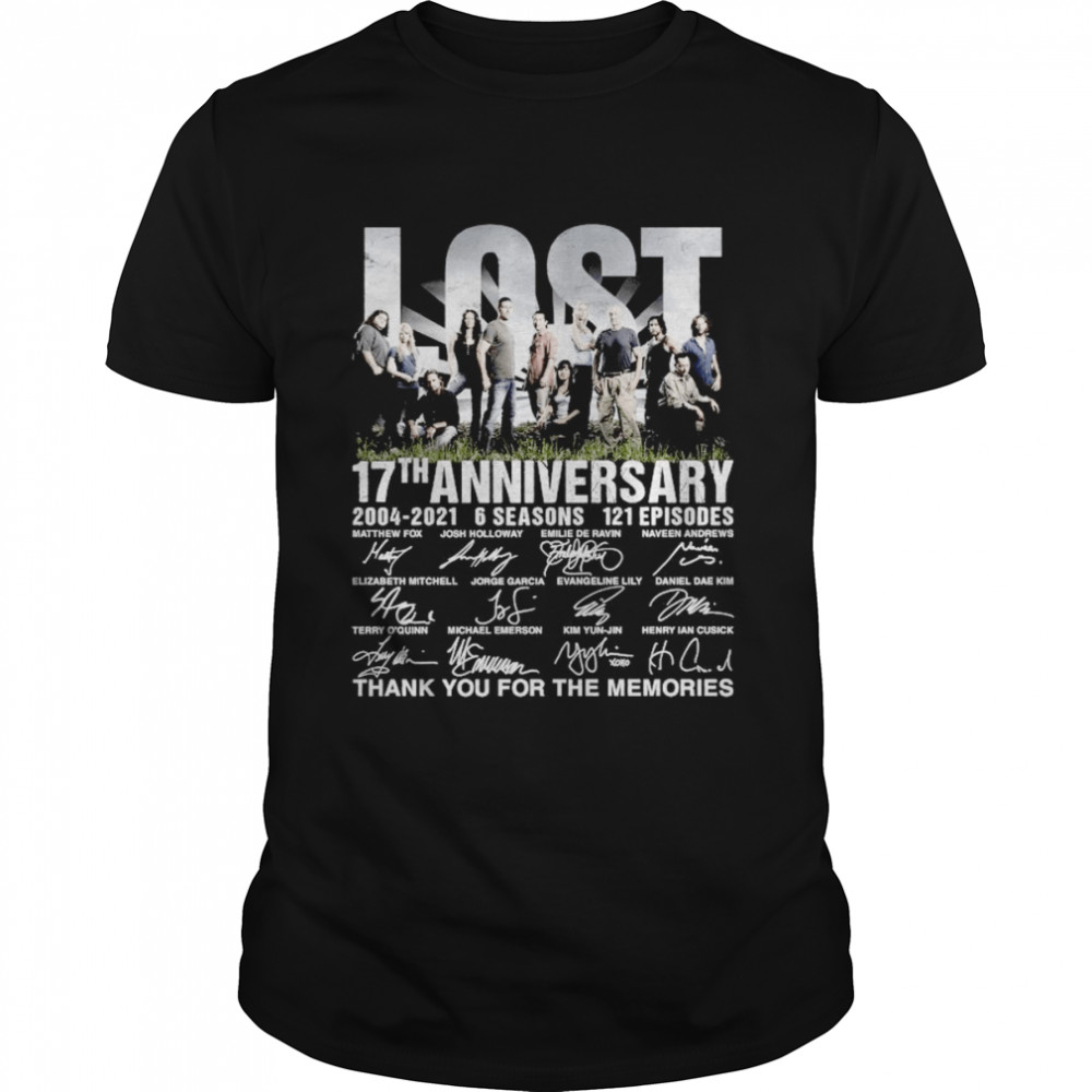 Lost 17th anniversary 2004-2021 thank you for the memories signatures shirt