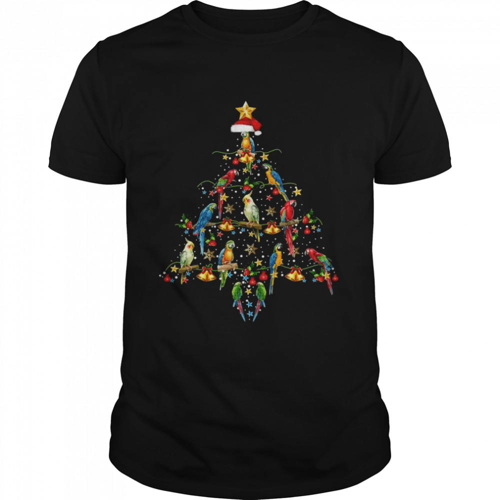 Xmas Lighting Santa Parrot Christmas Tree Come Back Sweater T-shirt