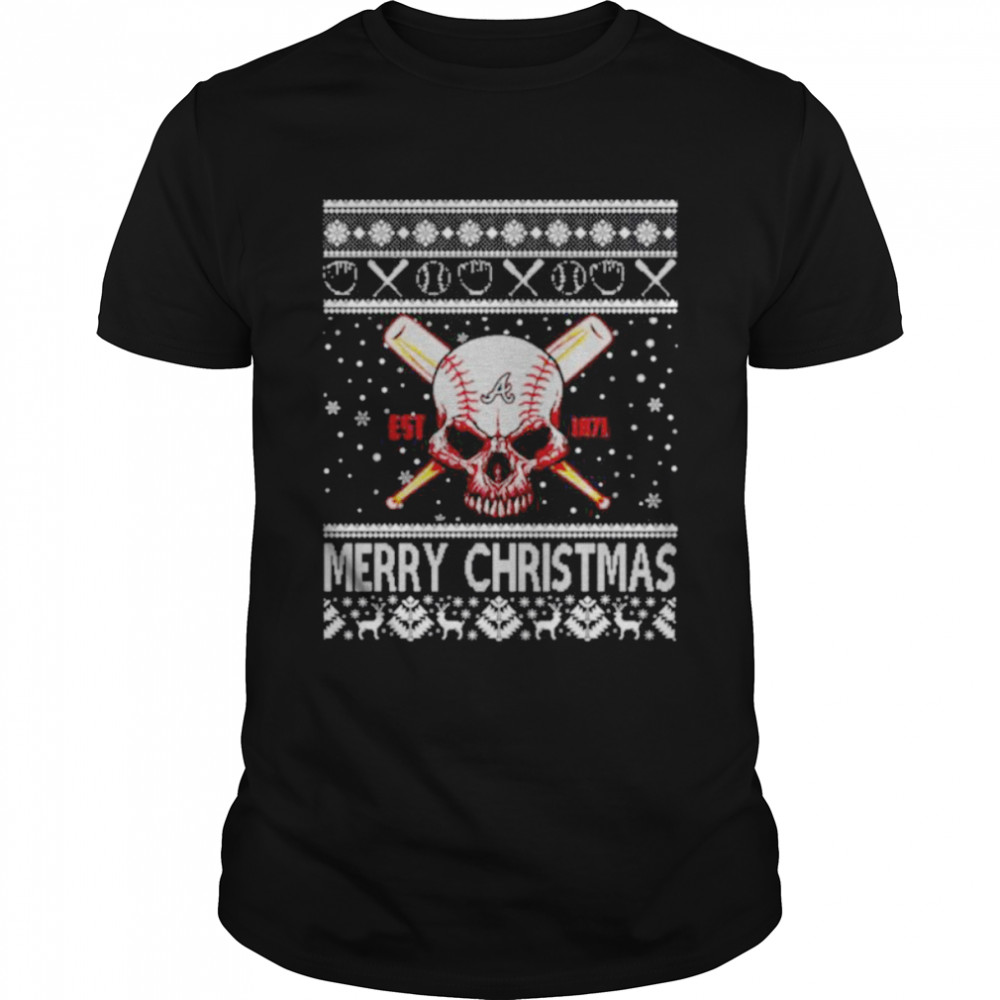 Skull Atlanta Braves Est 1871 Merry Christmas shirt Classic Men's T-shirt