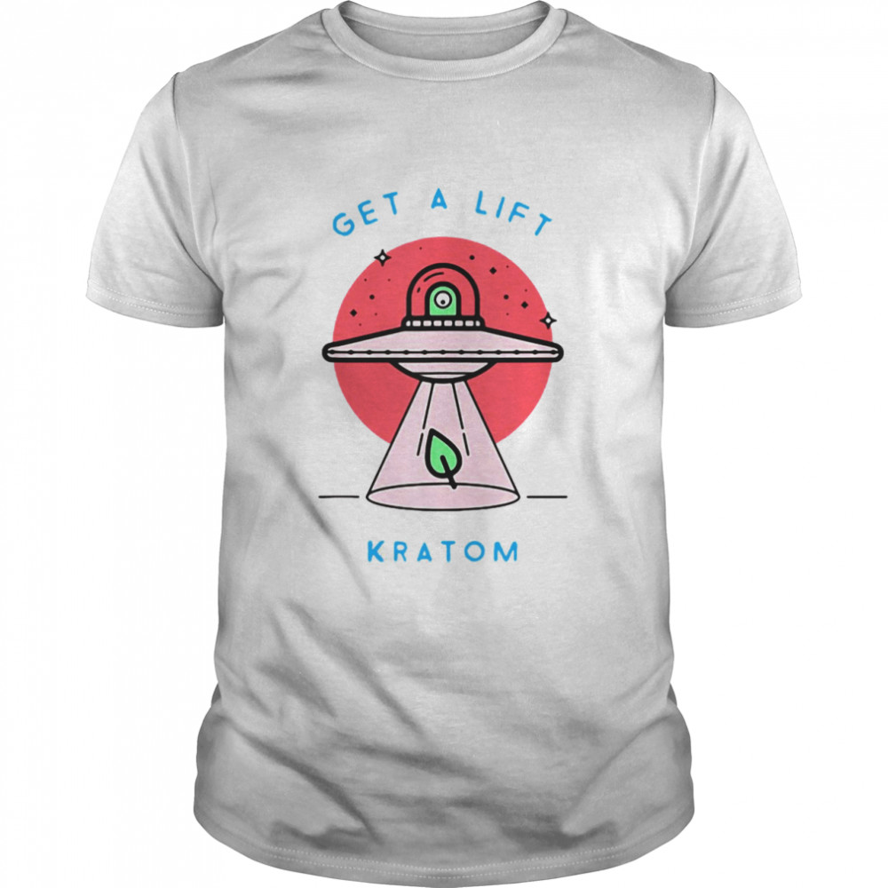 Kratom Green Vein Leaf Alien Abduction Get A Lift Kratom T-shirt Classic Men's T-shirt
