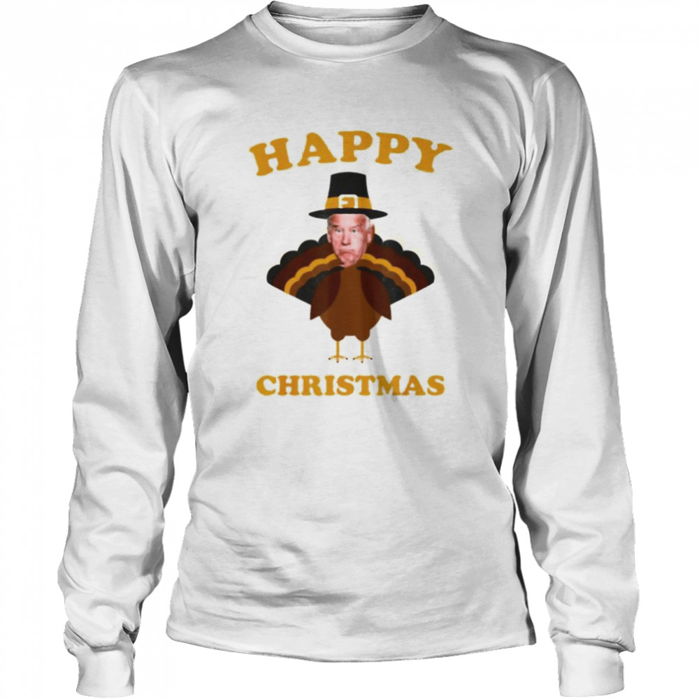 biden turkey Happy Christmas shirt Long Sleeved T-shirt