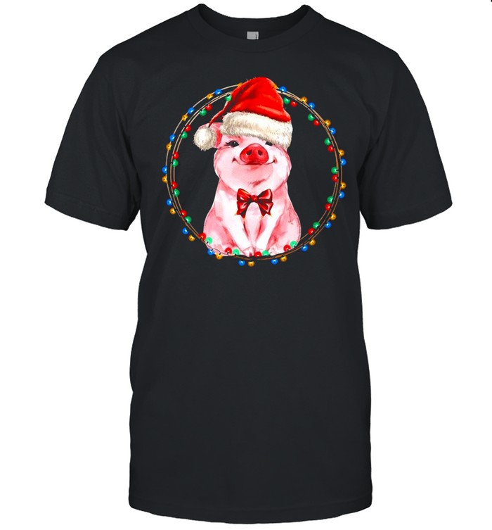 Sweet Pig With Santa Hat Pig Lover Christmas Sweater T-shirt