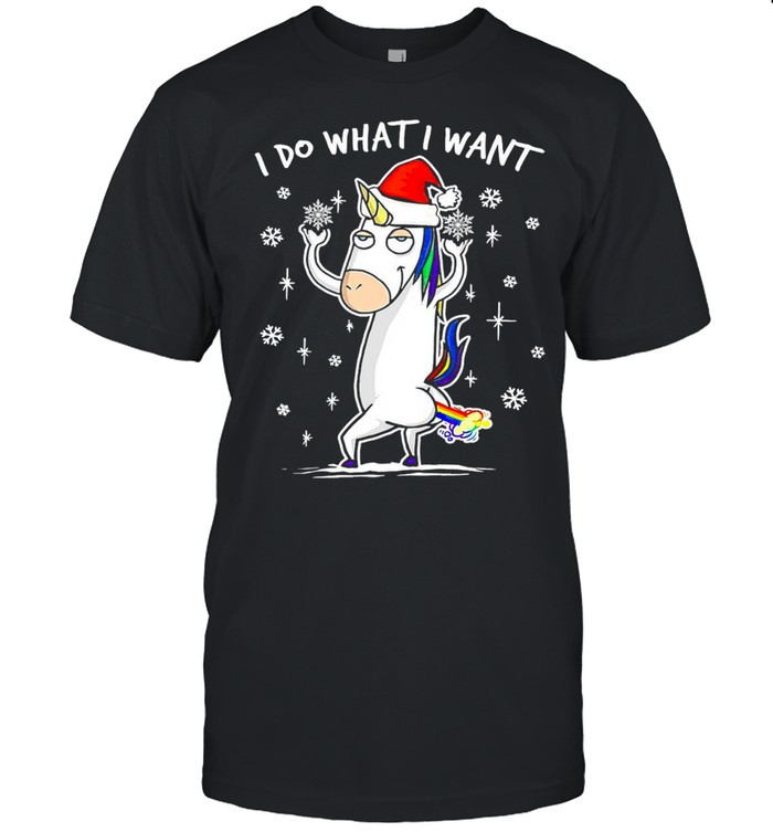 Unicorn I Do What I Want Christmas Sweater  Classic Men's T-shirt
