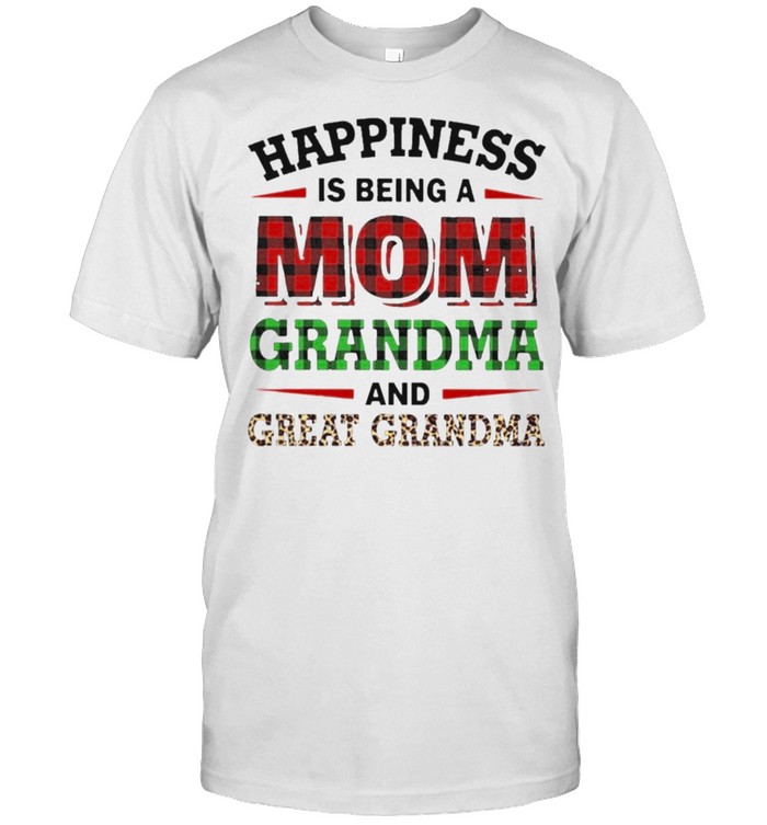 Happiness is being a Mom Grandma and Great Grandma Leopard shirt Classic Men's T-shirt