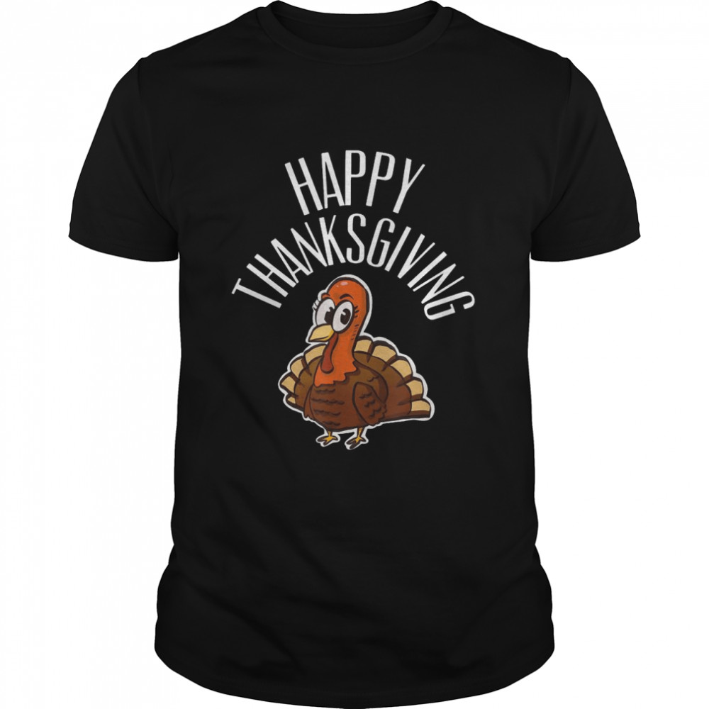 Cool Happy Thanksgiving Turkey  Classic Men's T-shirt