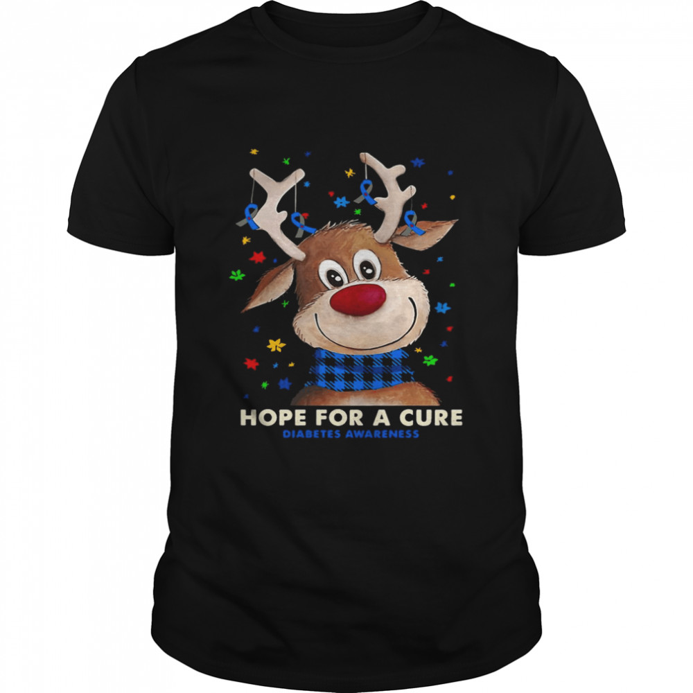 Reindeer Hope For A Cure Diabetes Awareness Sweater T-shirt Classic Men's T-shirt