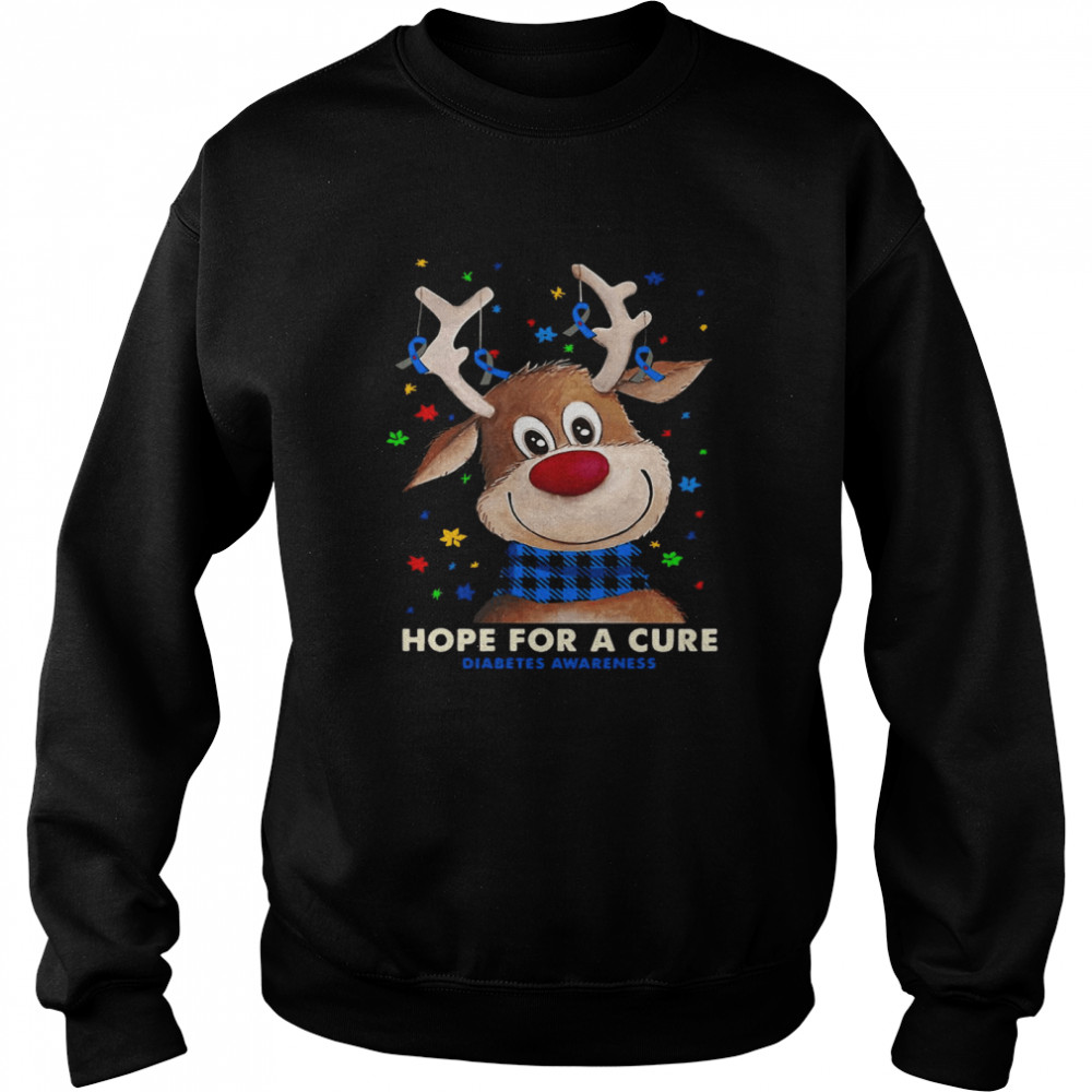 Reindeer Hope For A Cure Diabetes Awareness Sweater T-shirt Unisex Sweatshirt