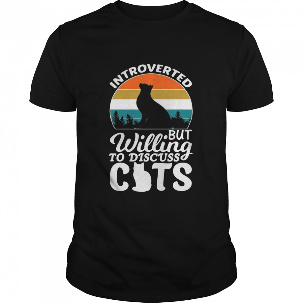 Introverted But Willing to Discuss Cats Vintage  Classic Men's T-shirt