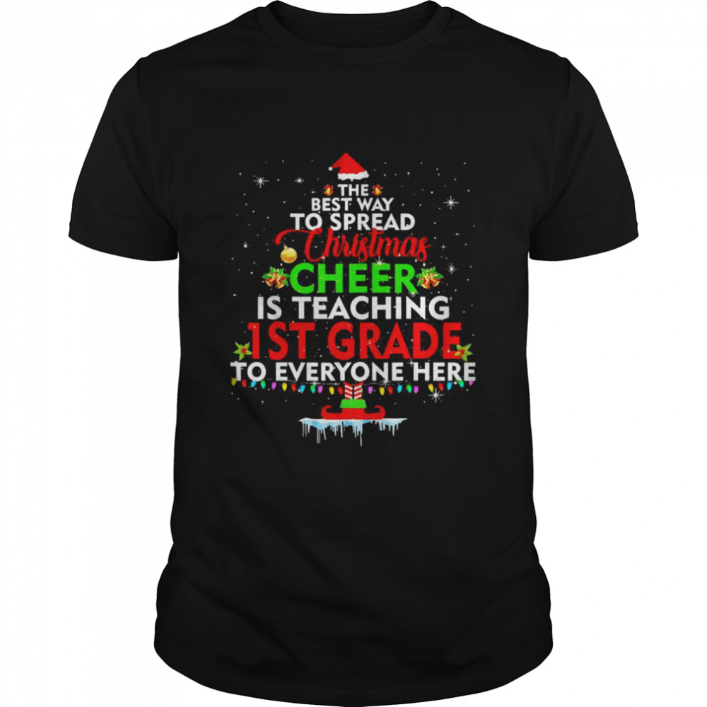 1st Grade Teacher Christmas  Elf Christmas Cheer Sweater T-shirt Classic Men's T-shirt