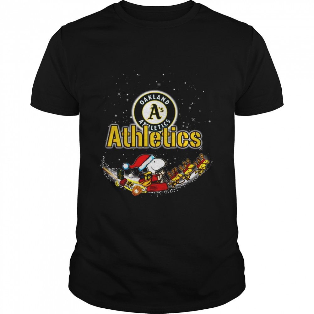 Santa Snoopy and Woodstock Oakland Athletics 2021Christmas shirt Classic Men's T-shirt