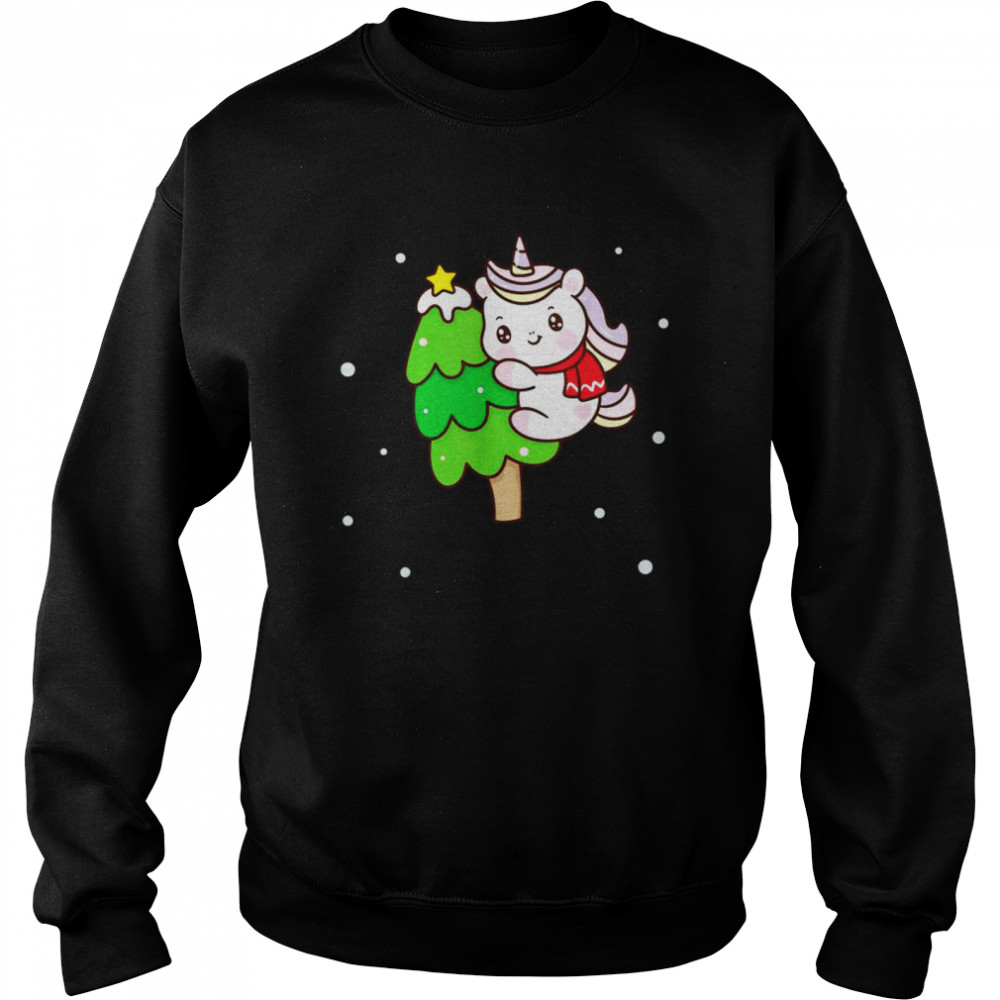 Unicorn Christmas Pajama For Girls Women Xmas Gift Unisex Sweatshirt