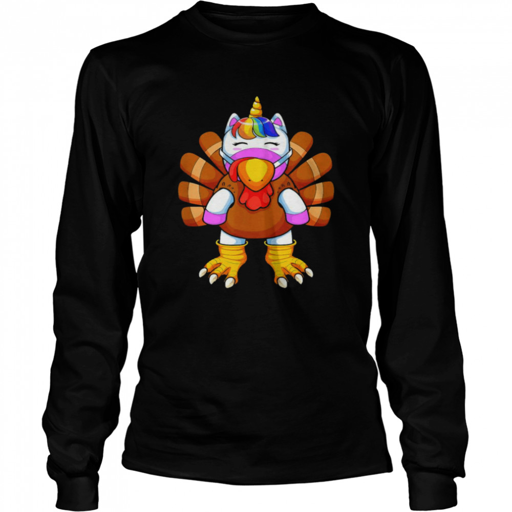 Unicorn In A Turkey Costumes Long Sleeved T-shirt