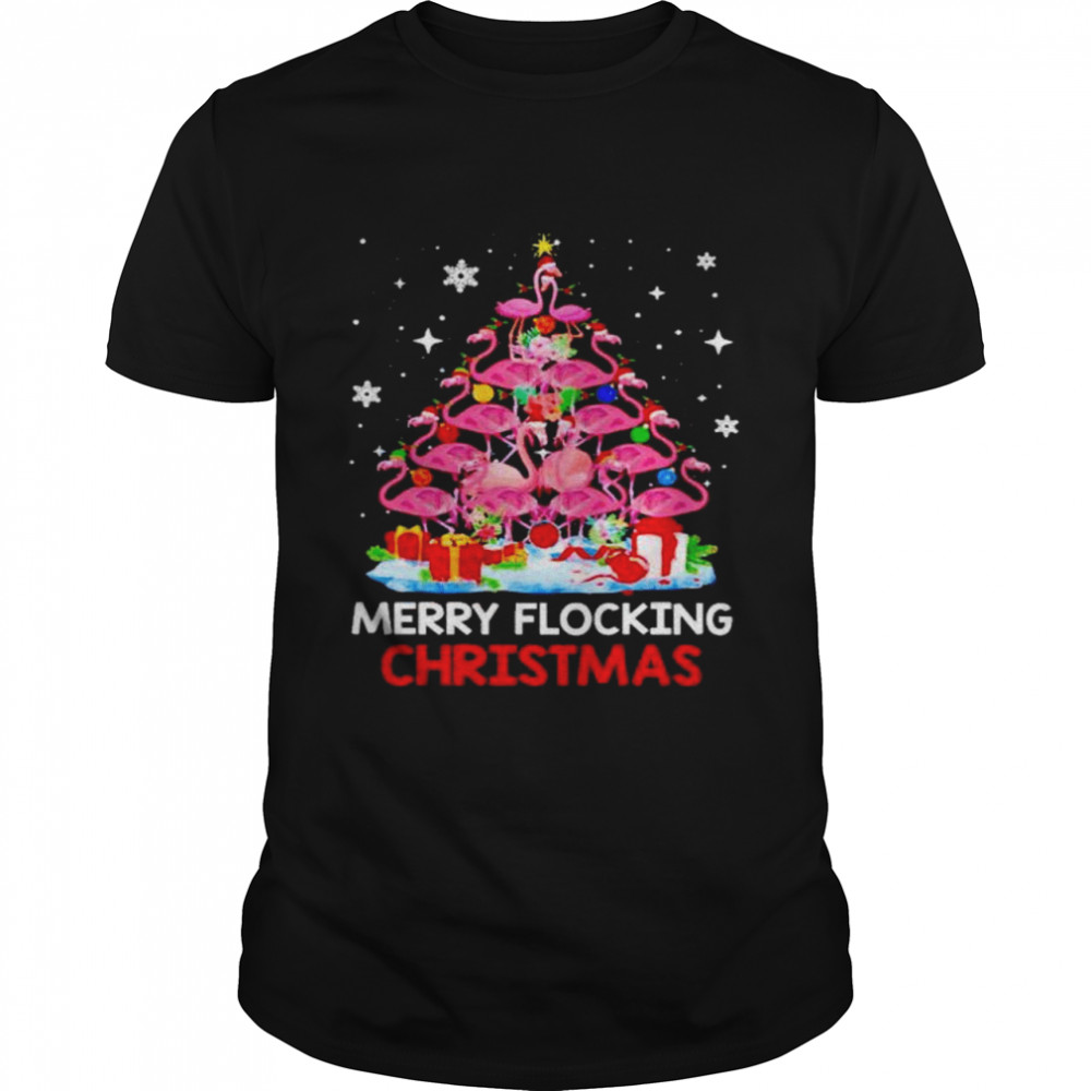 flamingo make Christmas tree merry flocking Christmas shirt Classic Men's T-shirt
