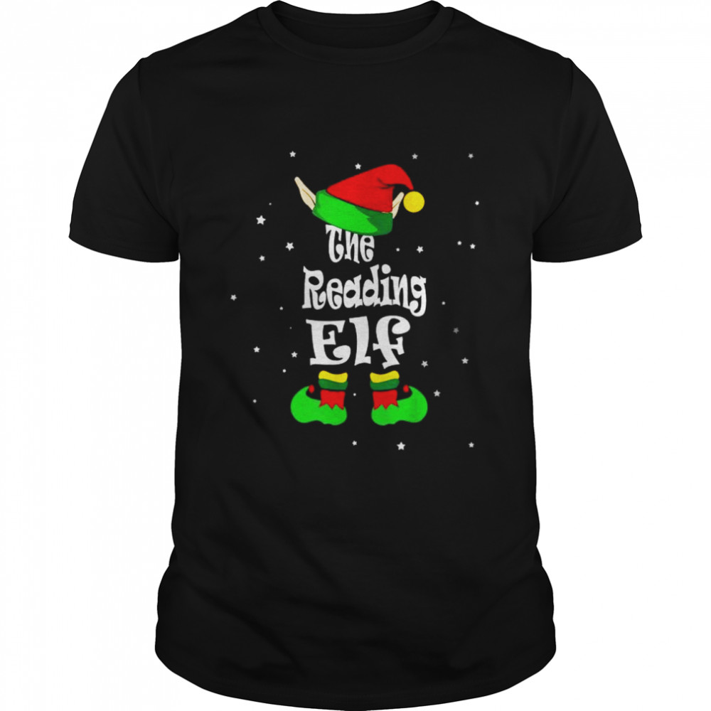 Reading elf costume book lover Christmas matching family shirt Classic Men's T-shirt