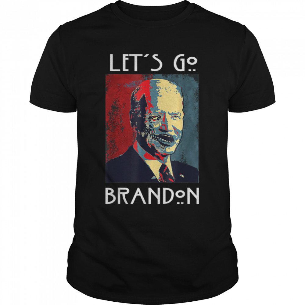 Biden Zombie American Scary Horror Story Let's Go Brandon T- B09JSFLXJW Classic Men's T-shirt