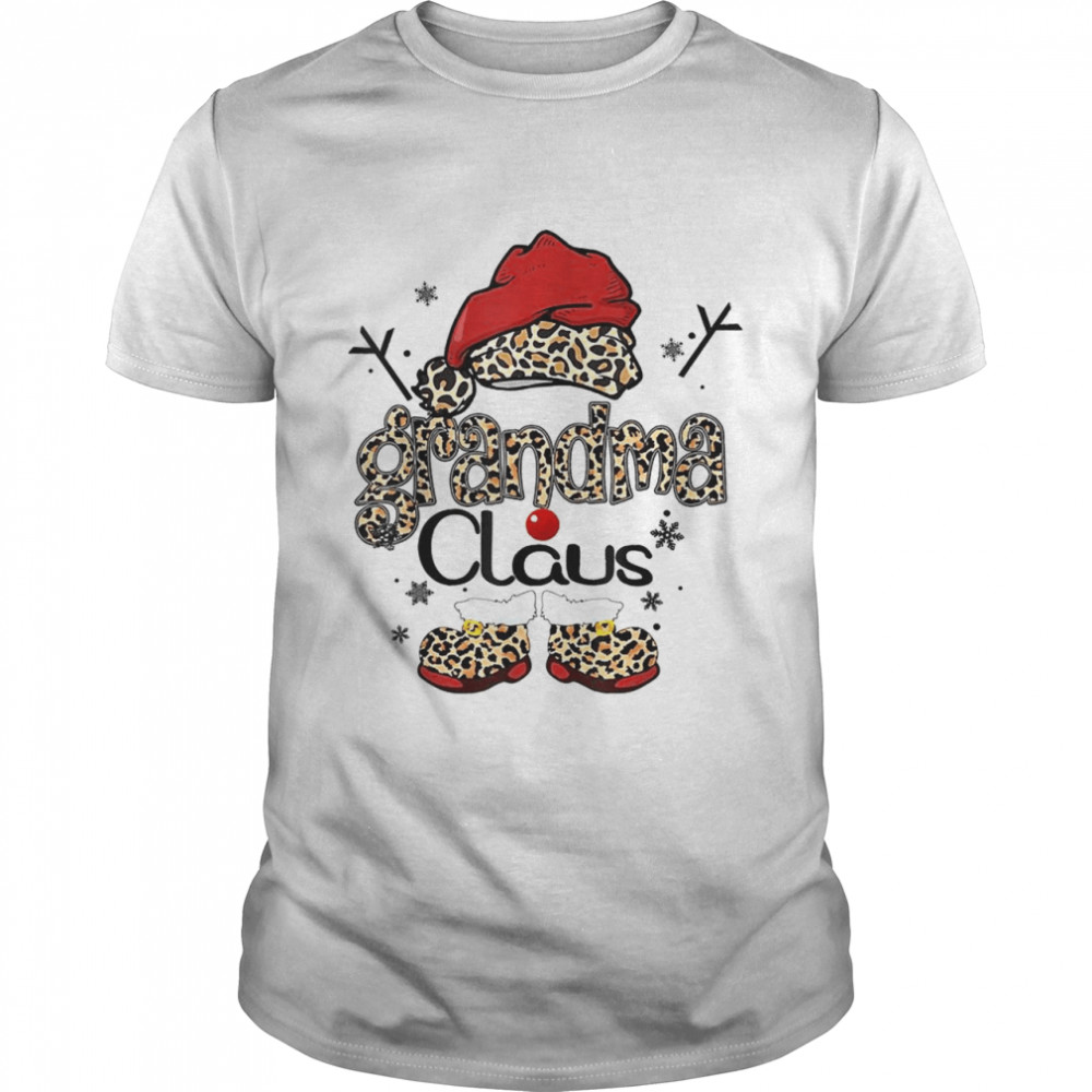 Leopard Grandma Claus Ugly Christmas shirt Classic Men's T-shirt