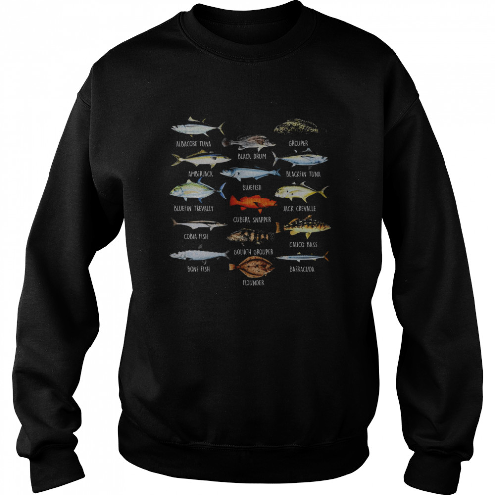 Albacore Tuna Black Drum Grouper Amberjack Bluefish Flounder Unisex Sweatshirt