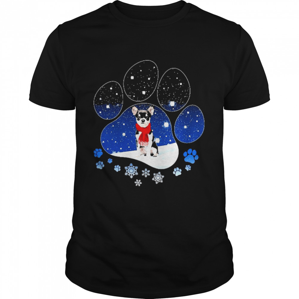 Snow Paw Black Chihuahua Christmas Sweat T-shirt