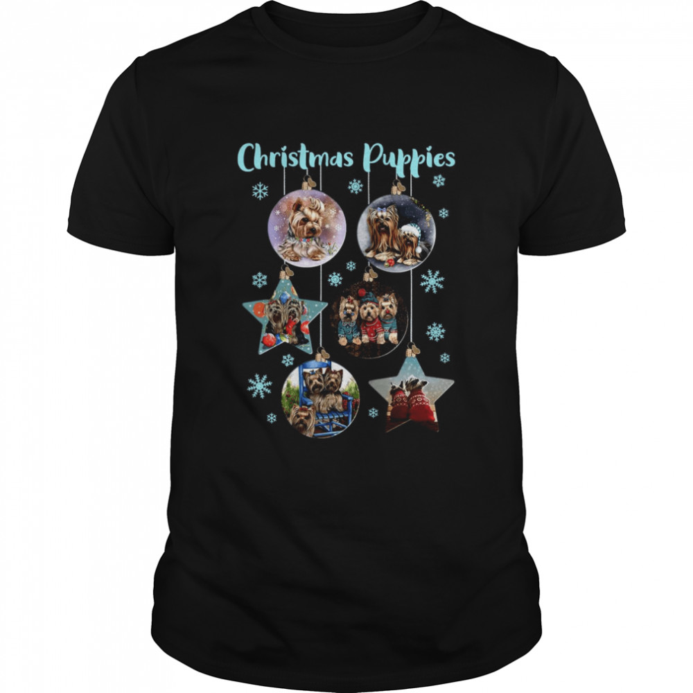 Yorkshire Terrier Christmas Kittens Baubles Christmas Sweater T-shirt Classic Men's T-shirt