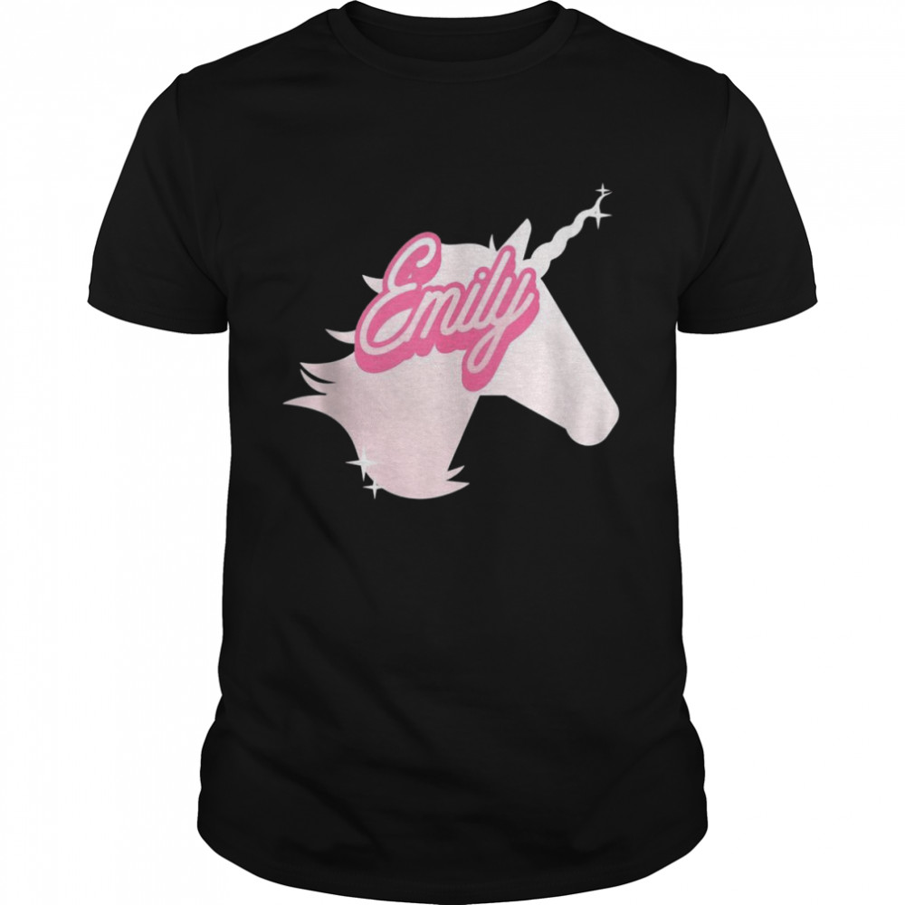 Emily Name Personalized Unicorn Theme Party  Classic Men's T-shirt