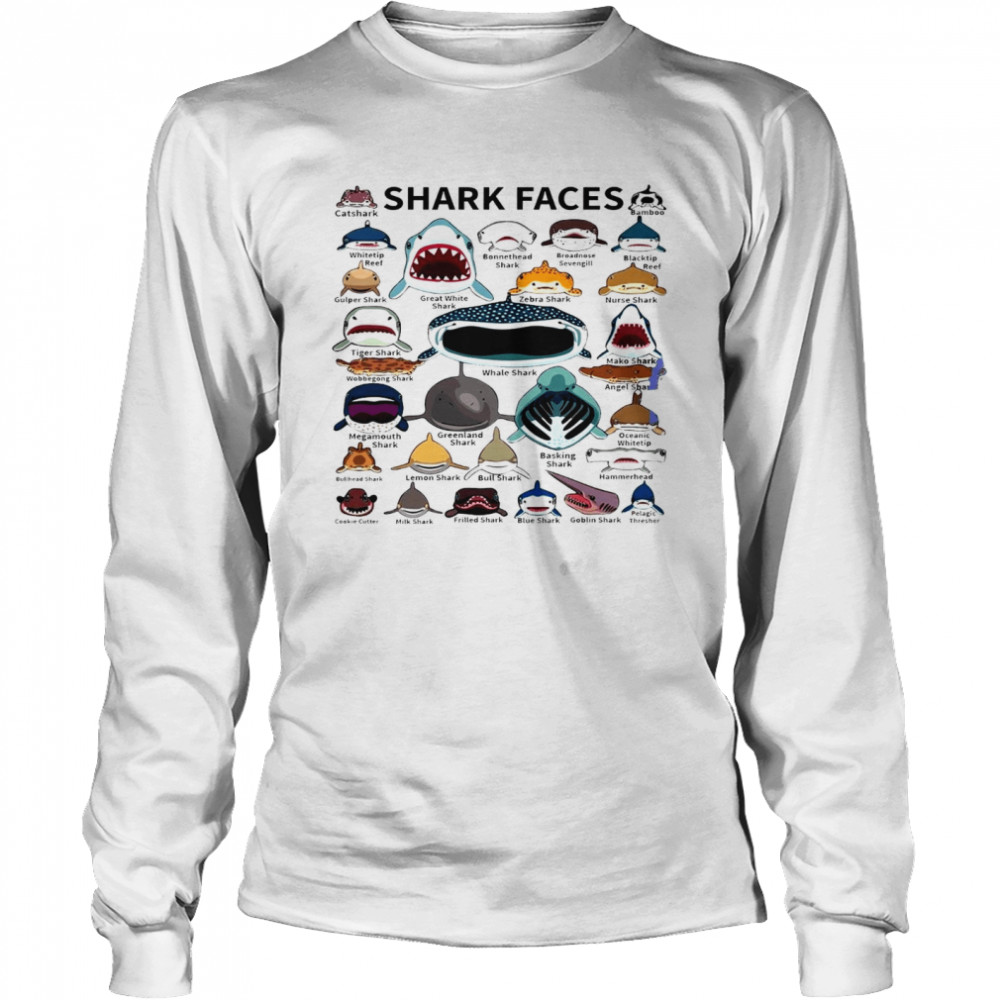 Shark faces shirt Long Sleeved T-shirt