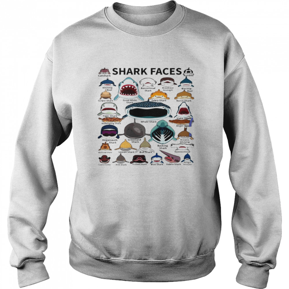 Shark faces shirt Unisex Sweatshirt