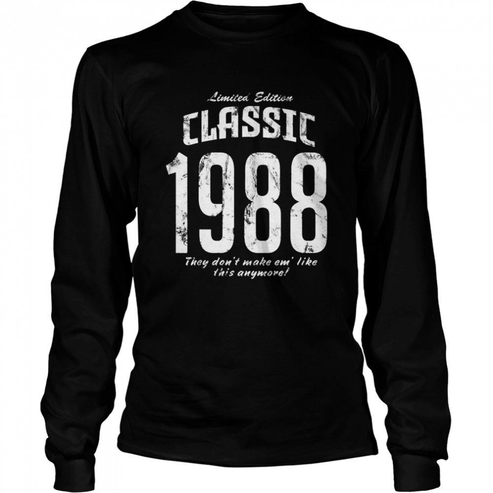1988 Classic 34 Years Old 34th Birthday Vintage Edition Long Sleeved T-shirt