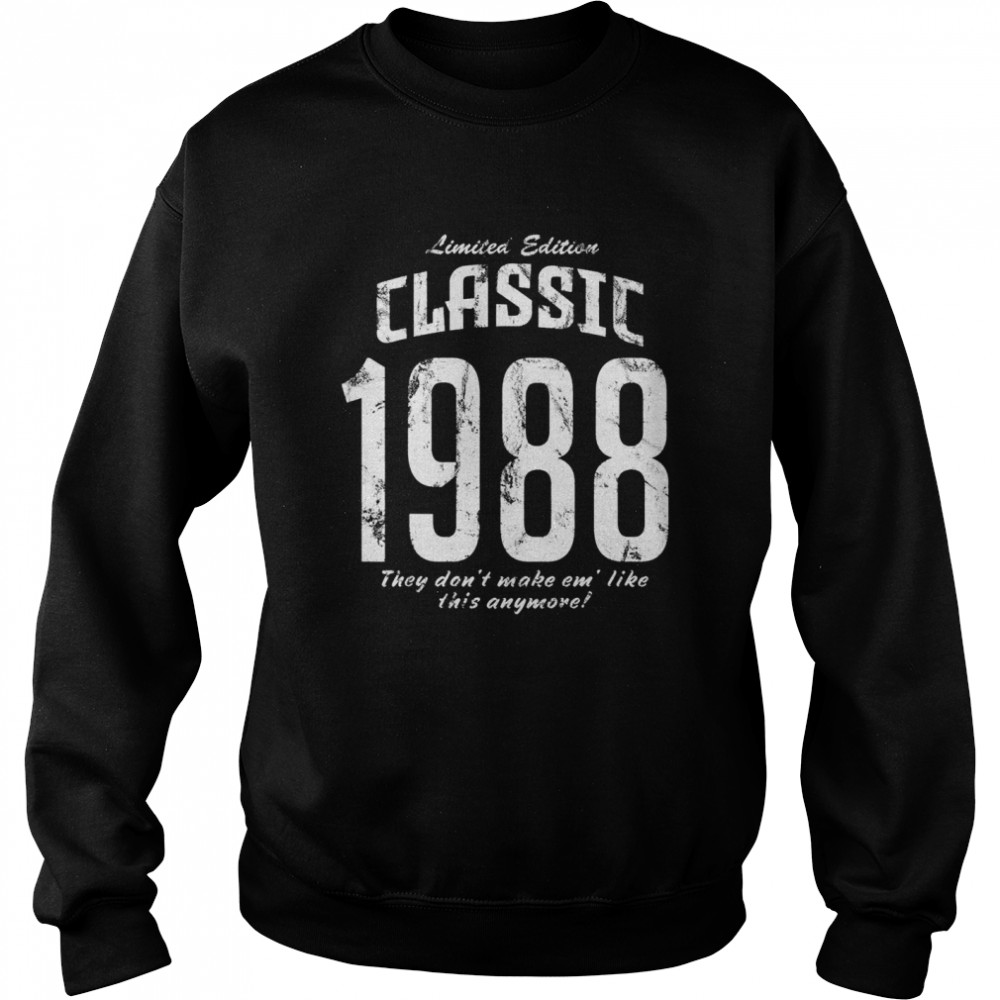 1988 Classic 34 Years Old 34th Birthday Vintage Edition Unisex Sweatshirt