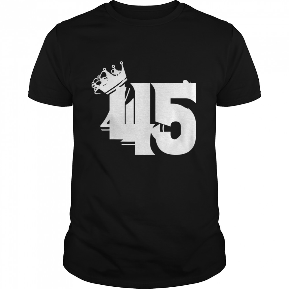 45th Birthday Vintage Number 45 With Crown  Classic Men's T-shirt