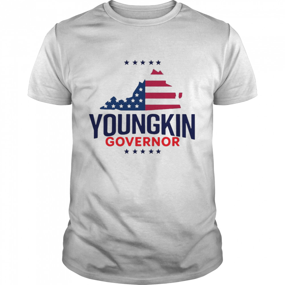 Youngkin Governor American Flag Virginia Map T-shirt Classic Men's T-shirt