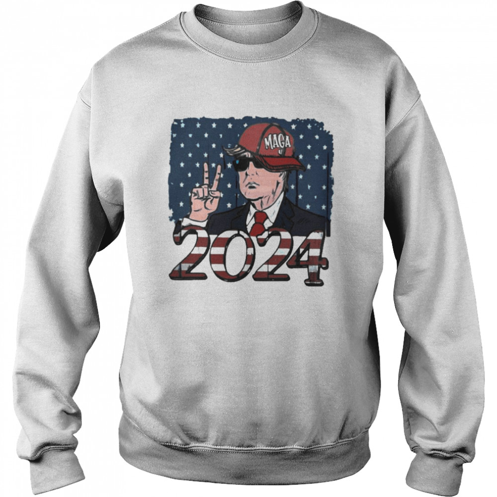 Donald Trump Maga 2024 American Flag Unisex Sweatshirt