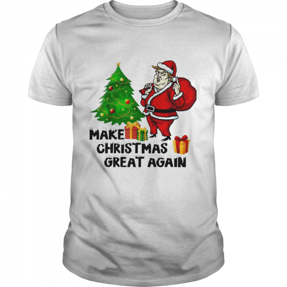 Make Christmas Great Again Trump Santa Claus american flag merry christmas shirt