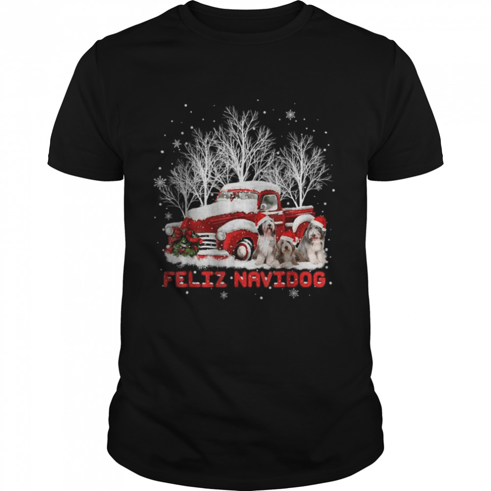 Feliz Navidog Bearded Collie Christmas Dog Lovers T- Classic Men's T-shirt