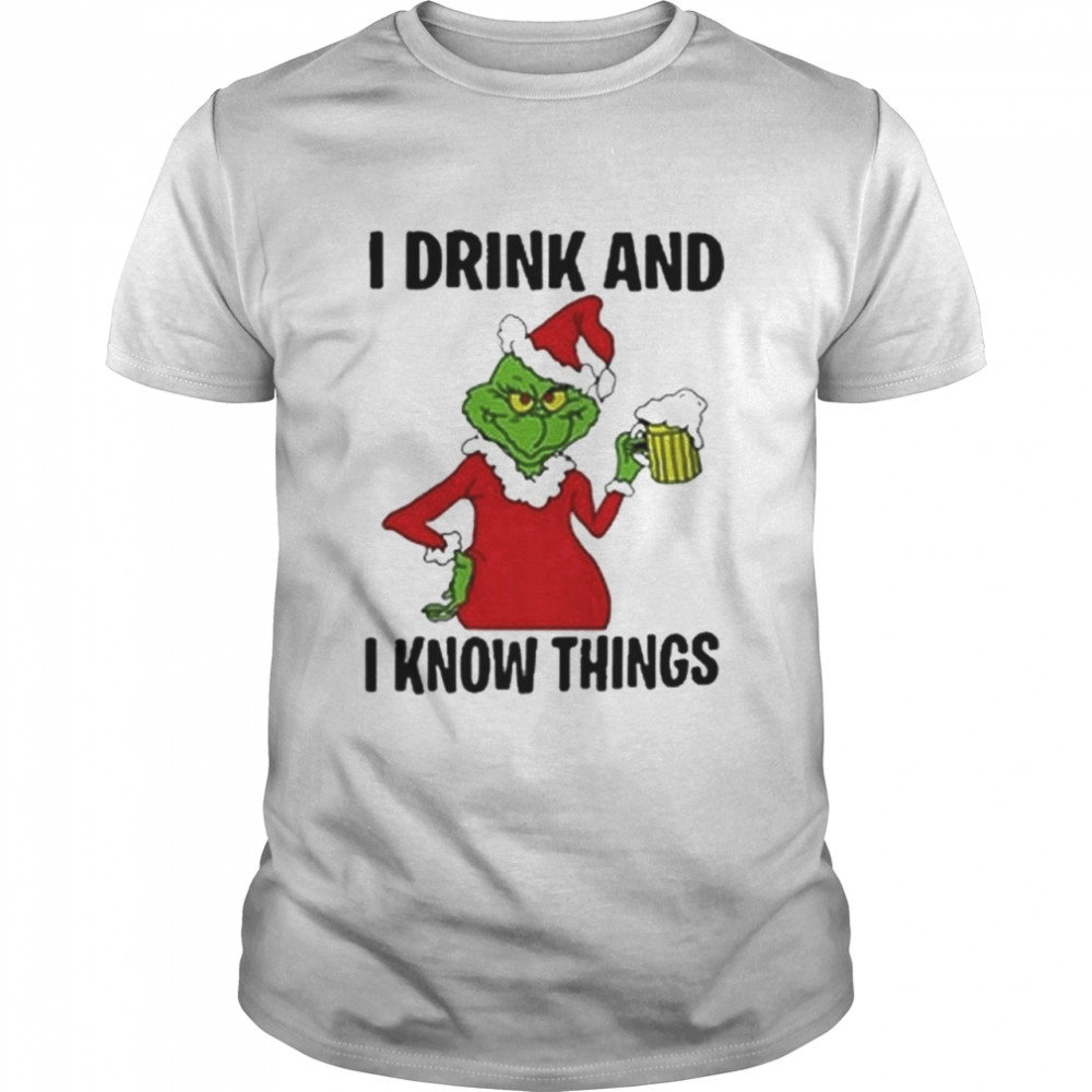 Santa Grinch I drink and I know things Christmas shirt Classic Men's T-shirt