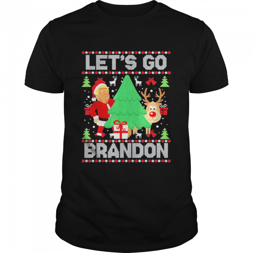 Let’s Go Brandon Santa Trump Ugly Christmas Sweater T- Classic Men's T-shirt