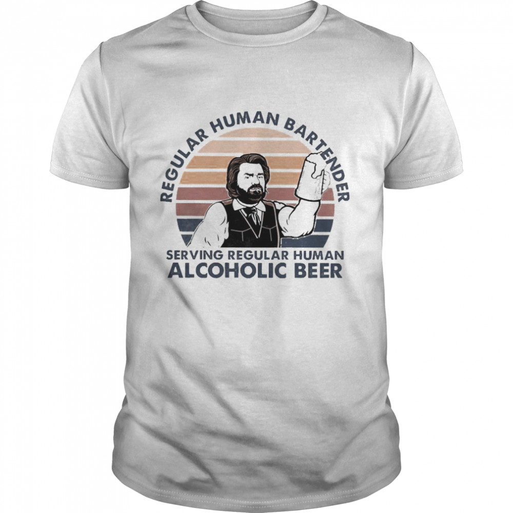 Regular Human Bartender Serving Regular Human Alcoholic Beer Vintage Shirt