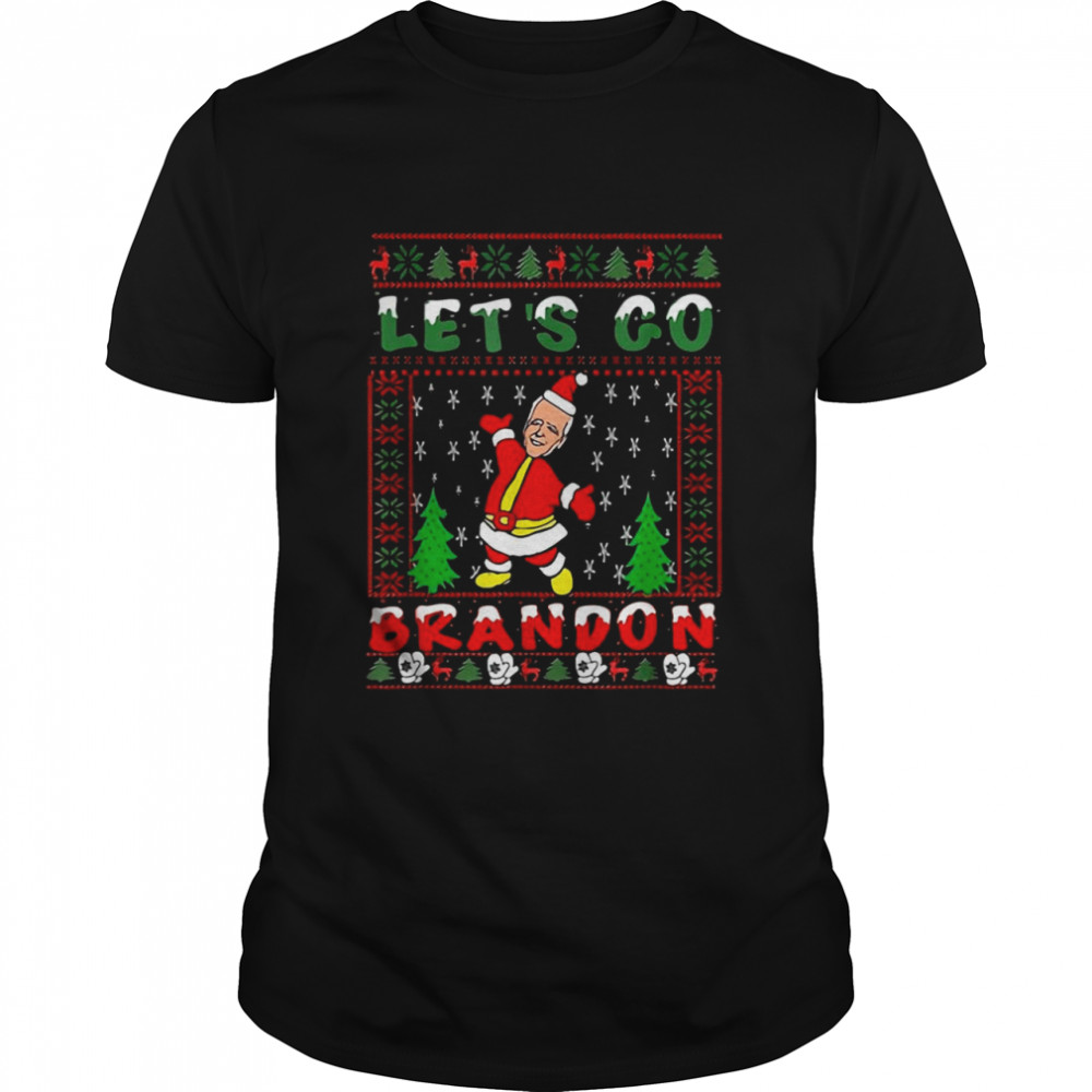 Let’s go brandon anti Biden Santa Joe Biden Ugly Christmas shirt Classic Men's T-shirt