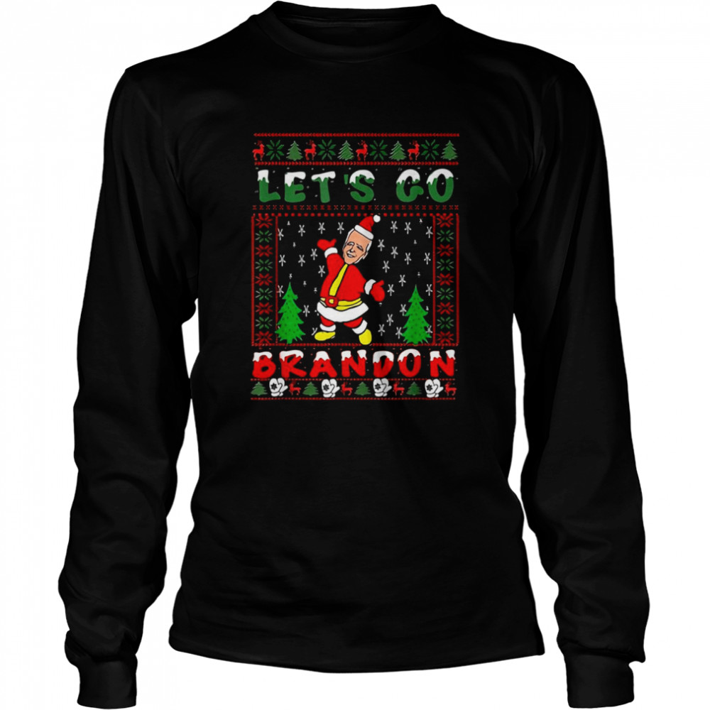 Let’s go brandon anti Biden Santa Joe Biden Ugly Christmas shirt Long Sleeved T-shirt