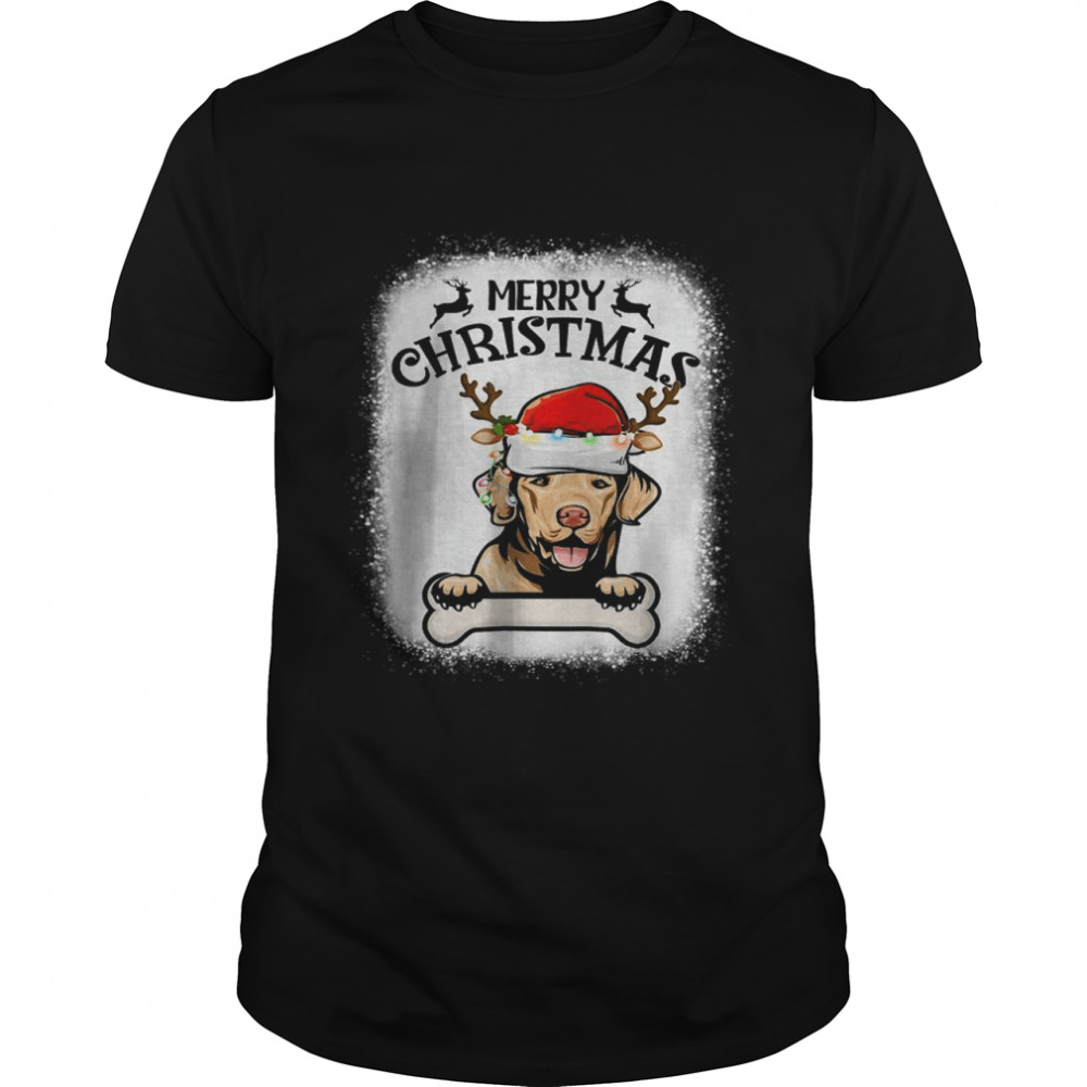 Bleached Chesapeake Bay Retriever Santa Hat Merry Christmas T- Classic Men's T-shirt