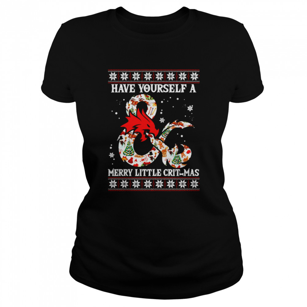Dragon Have Yourself A Merry Little Crit-Mas Ugly Christmas  Classic Women's T-shirt