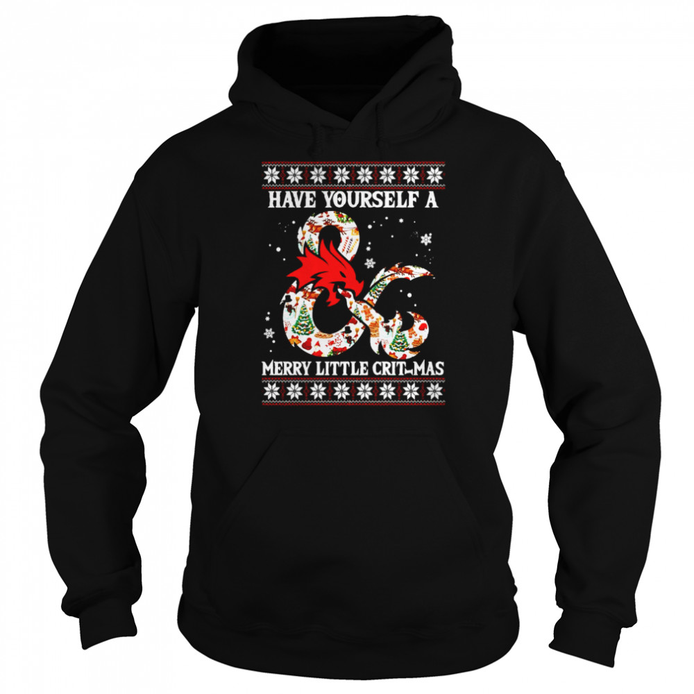 Dragon Have Yourself A Merry Little Crit-Mas Ugly Christmas  Unisex Hoodie