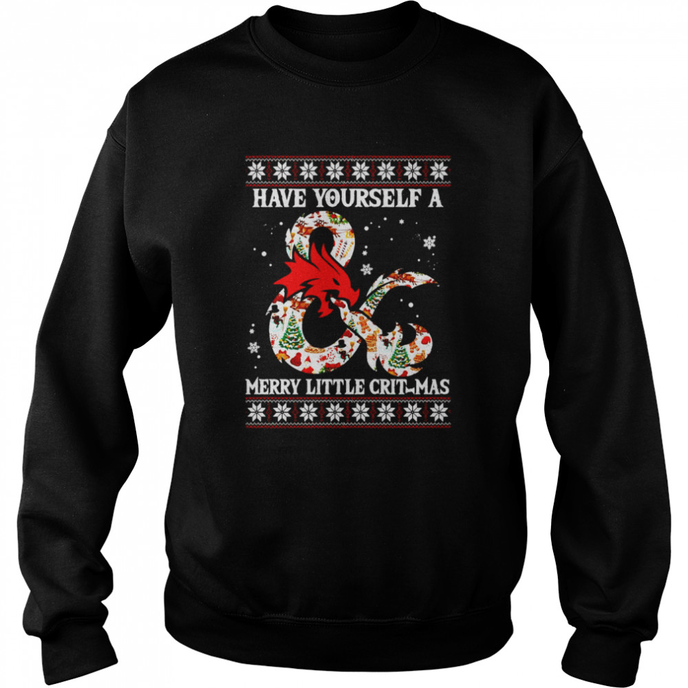 Dragon Have Yourself A Merry Little Crit-Mas Ugly Christmas  Unisex Sweatshirt