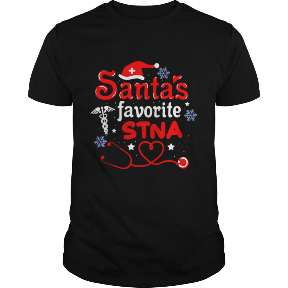 Santa’s Favorite STNA Nurse Christmas Sweater Shirt