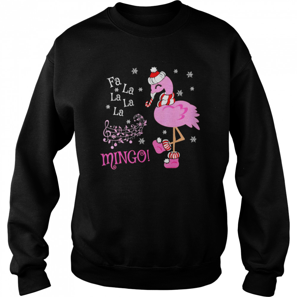 Santa Flamingo Fa La La La La Mingo Christmas  Unisex Sweatshirt