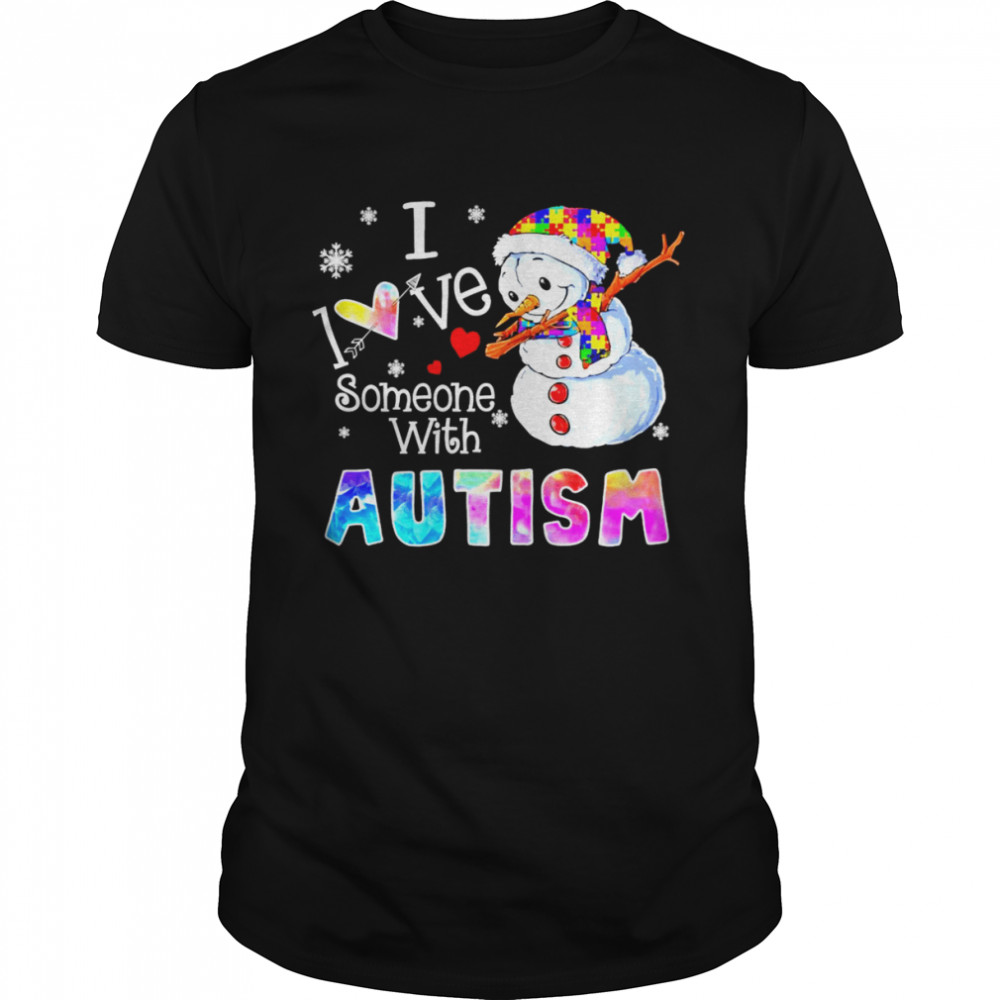 Snowman I Love Someone With Autism  Classic Men's T-shirt