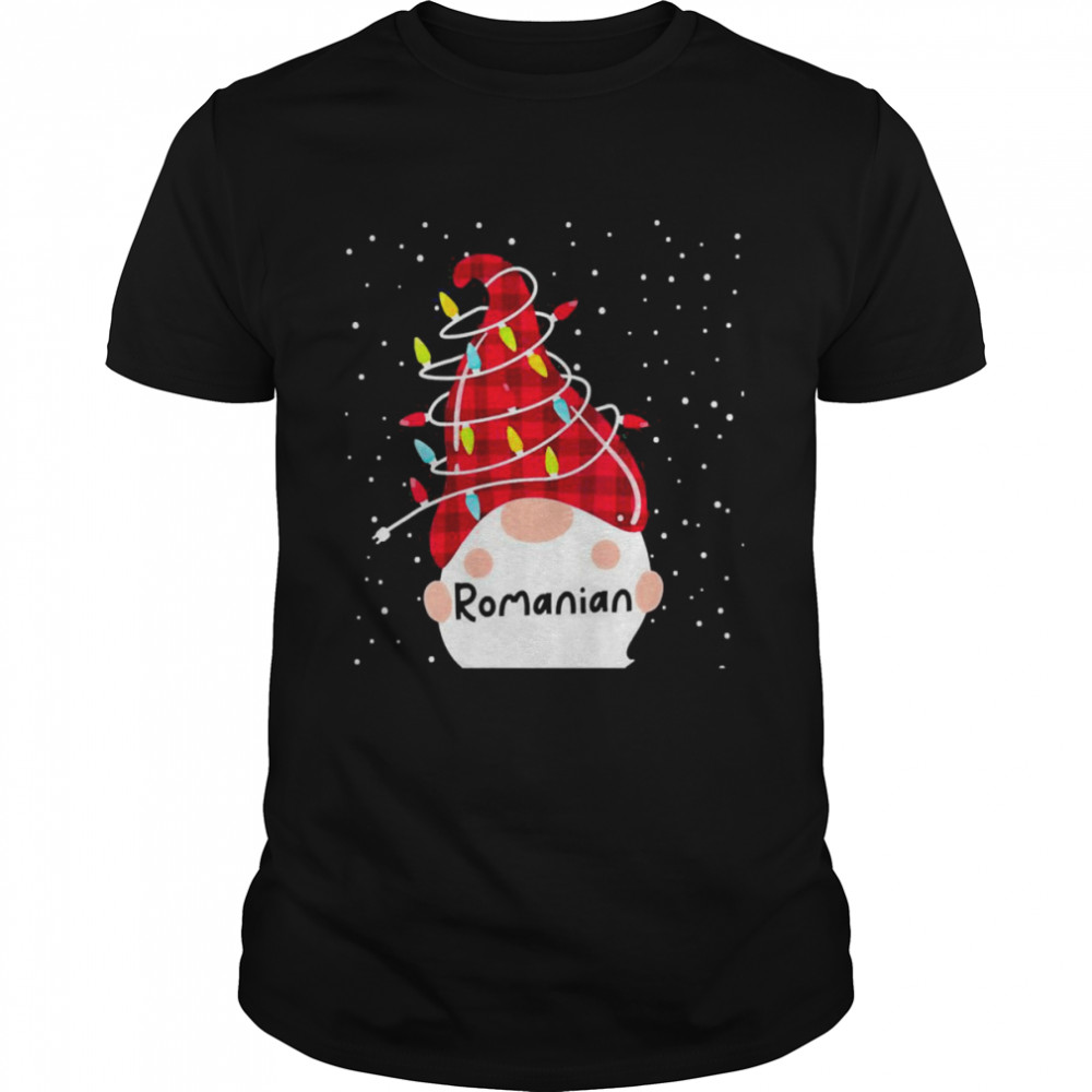 Romanian Gnome Matching Family Group Christmas Lights Pajama  Classic Men's T-shirt