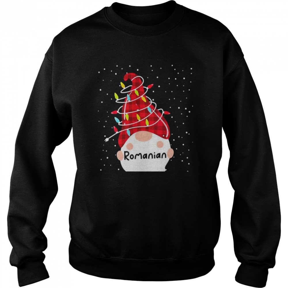 Romanian Gnome Matching Family Group Christmas Lights Pajama  Unisex Sweatshirt